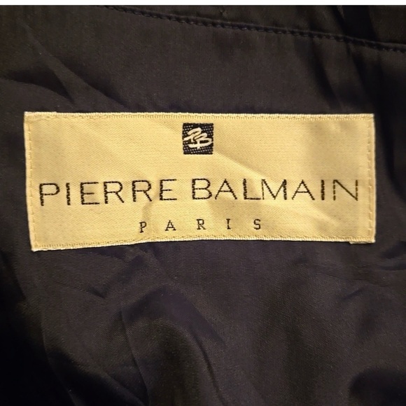 Pierre Balmain Paris Black Wool Double Breasted Coat - Picture 4 of 6